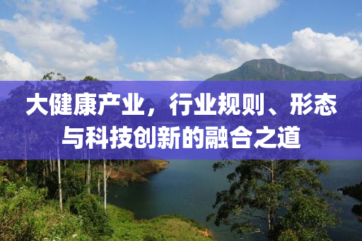 大健康產(chǎn)業(yè)，行業(yè)規(guī)則、形態(tài)與科技創(chuàng)新的融合之道